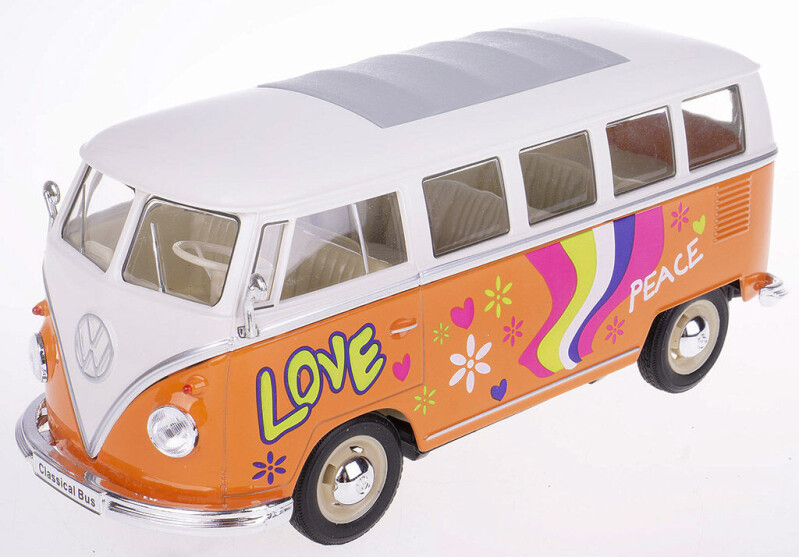 Welly Volkswagen T1 Bus (1963) Love & Peace 1:24 Oranžový